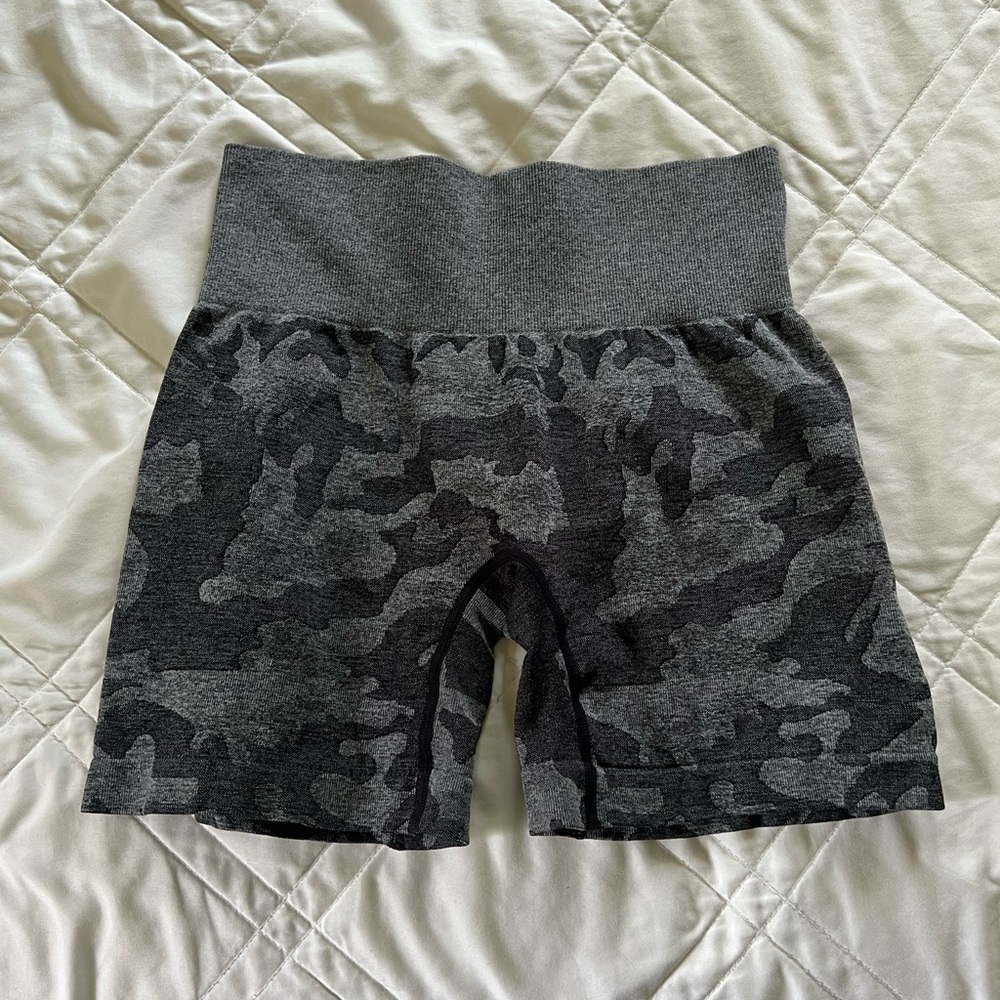 Gray Camo Print Shorts